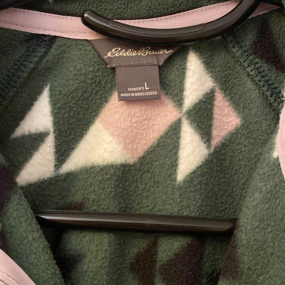 Eddie Bauer Three Quarter Zip Fleece - Geo Pattern - Picture 2 of 3